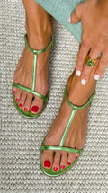 Sandalias planas doradas Bianca