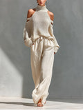 Conjunto de Moda de Punto y Lino