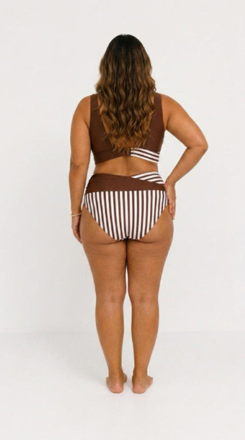 Bikini Cruzado de Rayas Estampado